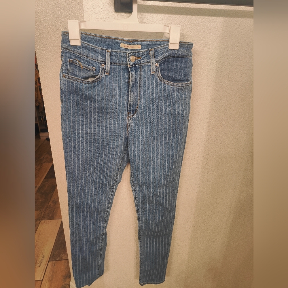Levi's Women's Skinny Jeans, Size 29, Light Blue With Stripes